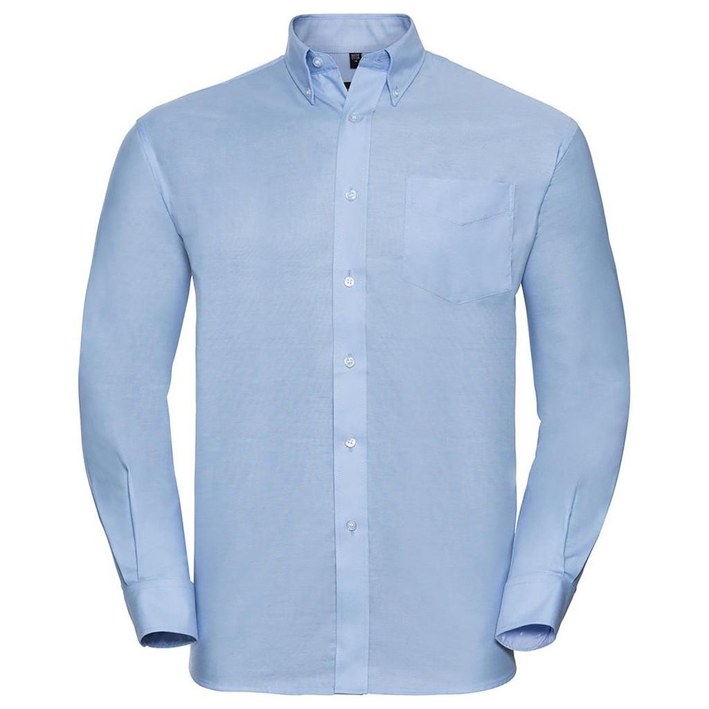 Russell Collection Mens Long Sleeve Easy Care Oxford Shirt