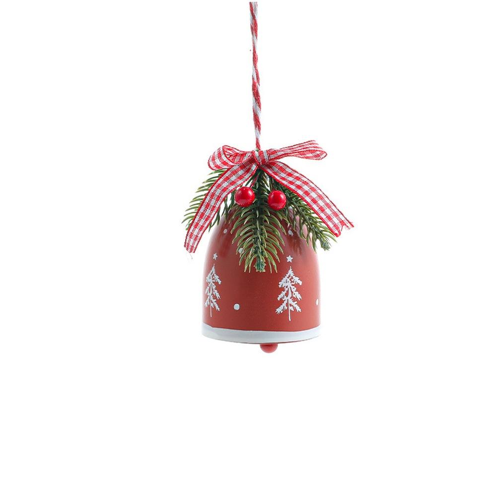 Holiday Wrought Iron Bell Bow Wind Chime Ornament for Tree Wall Door Hanging Decoration with Strong Metal Build
