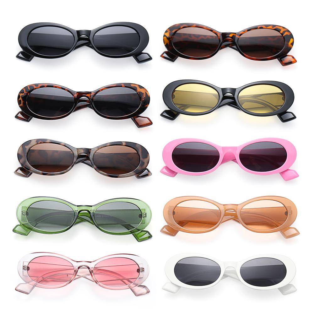 Leopard Jelly Color Eyewear Small Oval Sunglasses For Women Shades Trending Sun Glasses