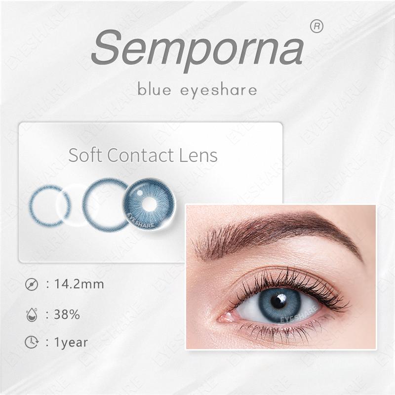 Цветные контактные линзы Eyeshare Темно-синие контактные линзы Натурально-коричневые контактные линзы Зеленые контактные линзы 2 пары в год 0