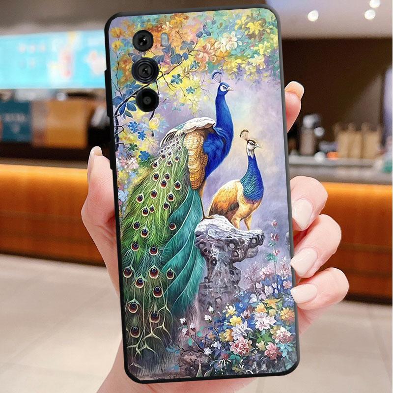 

Phone Case For Motorola Edge 50 40 Pro 60 50 40 30 Ultra Neo Fusion Moto G85 G72 G53 G54 G84 G13 G32 Peacock Feathers Moto G32