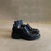 Sheepskin Version~ British Style Small Leather Shoes Women's Leather Thick-soled Rivets One Pedal Deep Loafers Elastic Single Shoes