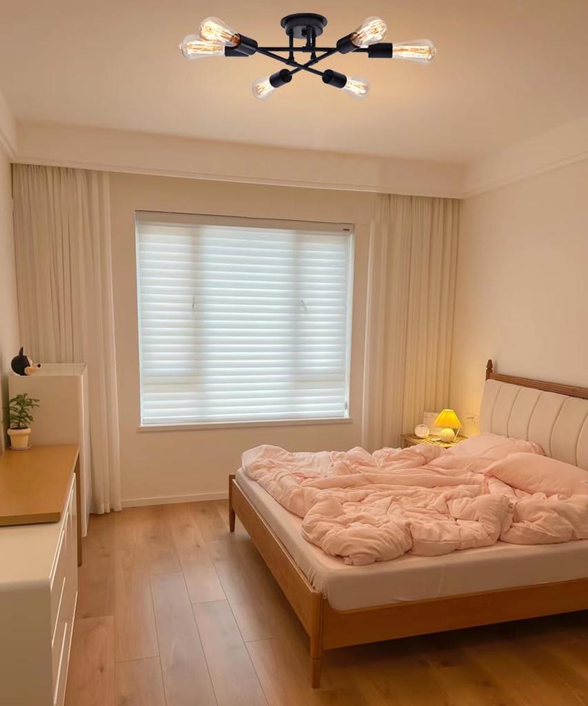 6-Light Pendant Light, Nordic, Industrial, Antique, Retro, Chandelier, Ceiling Lighting, Hanging Bulb, Stylish, Dining Room Lighting, Living Room