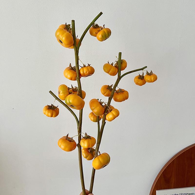 For Harvested Simulation Small Pumpkin Vase Decoration Living Room High-End Faux Een Plant Fruit Desktop Floral Art Decor