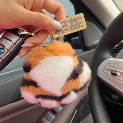 2025 New Plush Pendant Tiger Tail Claws Real Rex Rabbit Hair Tiger Spot Leopard Print Keychain Bag Pendant Lucky
