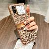 For Huawei Nova Flip 5G Case Leopard Pattern Ring Holder Rhinestone Hard PC Phone Cover