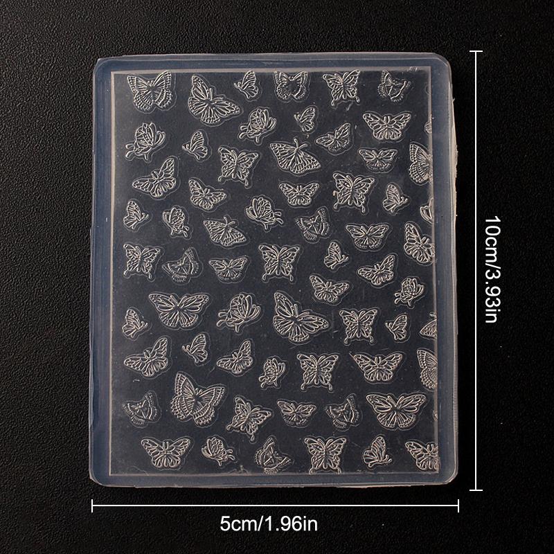 Nail Silicone Molds Butterfly Flower Jellyfish Stamp Template Nail Charms Nail Tools Nail Art Decoration Relief Nails Accessorie