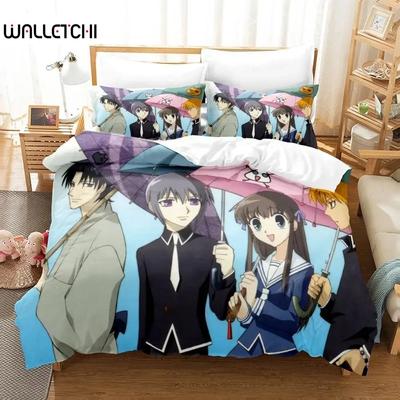 3D Tisk Anime Osobnost Fruits Basket Ložní souprava Jednolůžková Twin Plná Queen King Size Ložní souprava Pro dospělé Dětská ložnice Sady povlečení