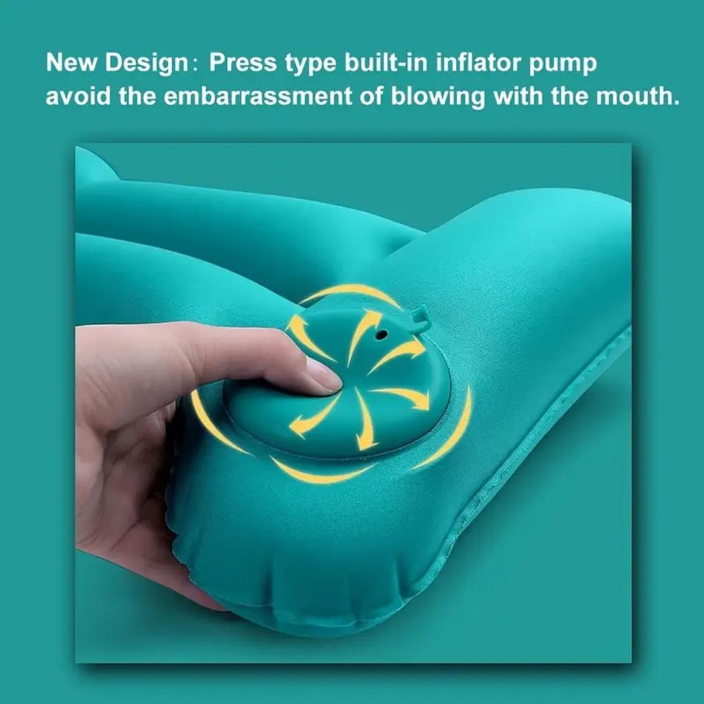 1-Piece H-Shaped Inflatable Travel Lumbar Pillow, Portable Travel Pvc Flocking Press-Inflatable Lumbar Support Pillow, Office Chair Backrest Pillow