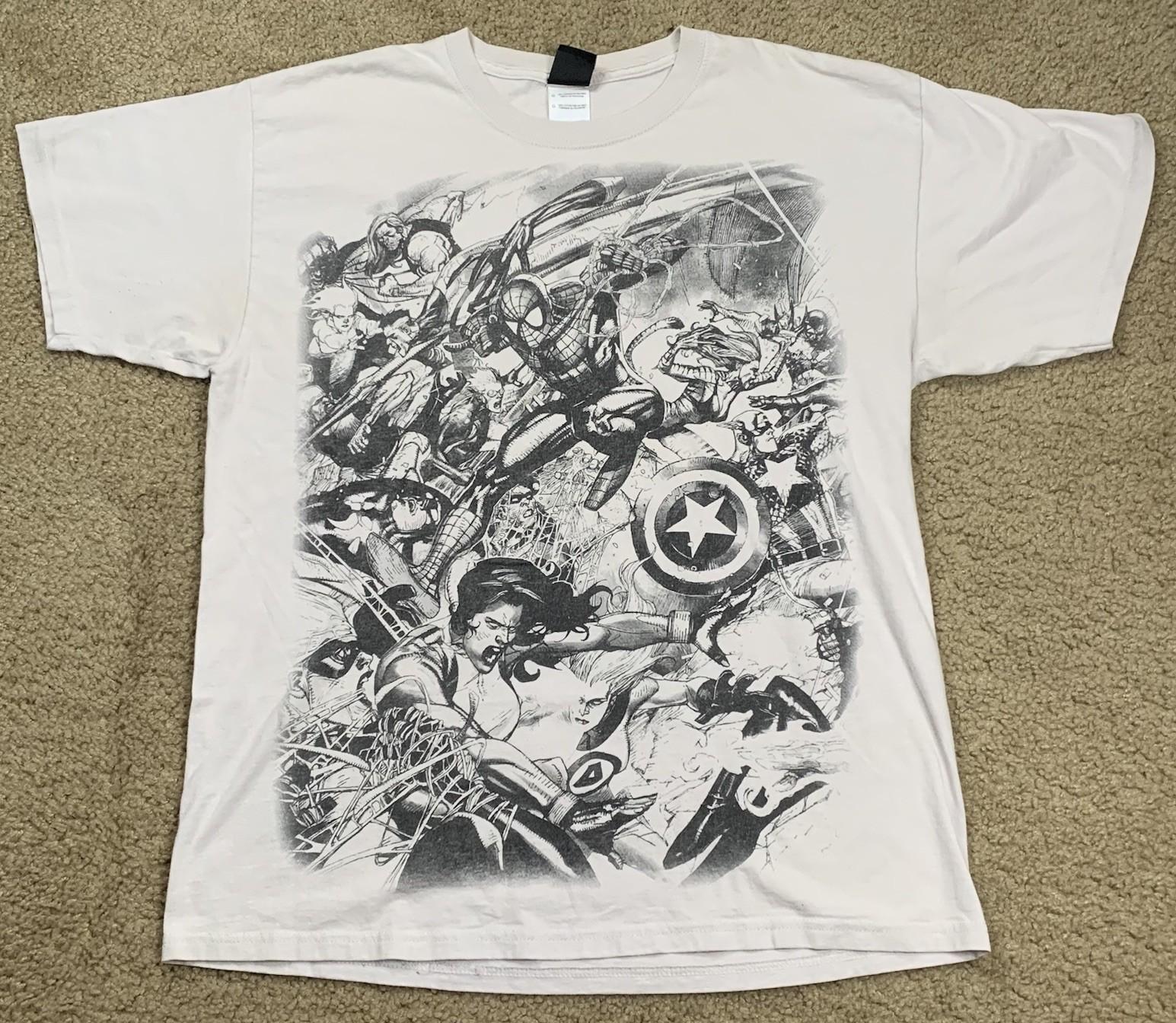 Marvel Mens Large Shirt Mad Engine Avengers Spider Man Captain America Dr Doom XXL