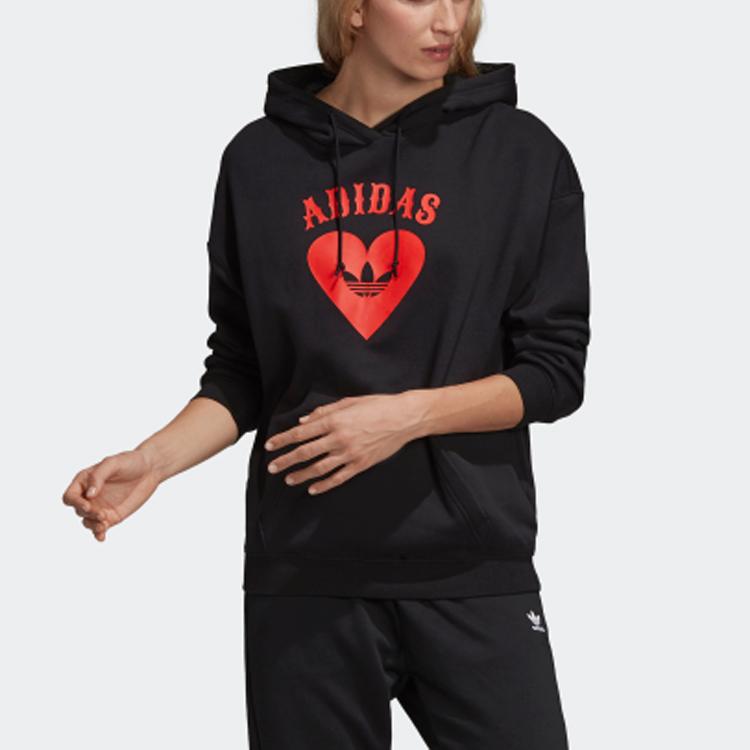 Adidas Originals Sweatshirts Unisex Black Hooded Moderate Regular FH8565