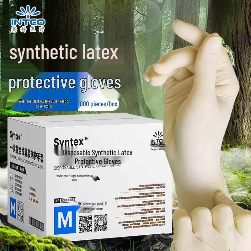 Intco Medical Super Soft Synthetic Latex Disposable Household Gloves (1000 Count) Large (L)