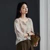 SOFSIL Vintage Print V-Neck Blouse