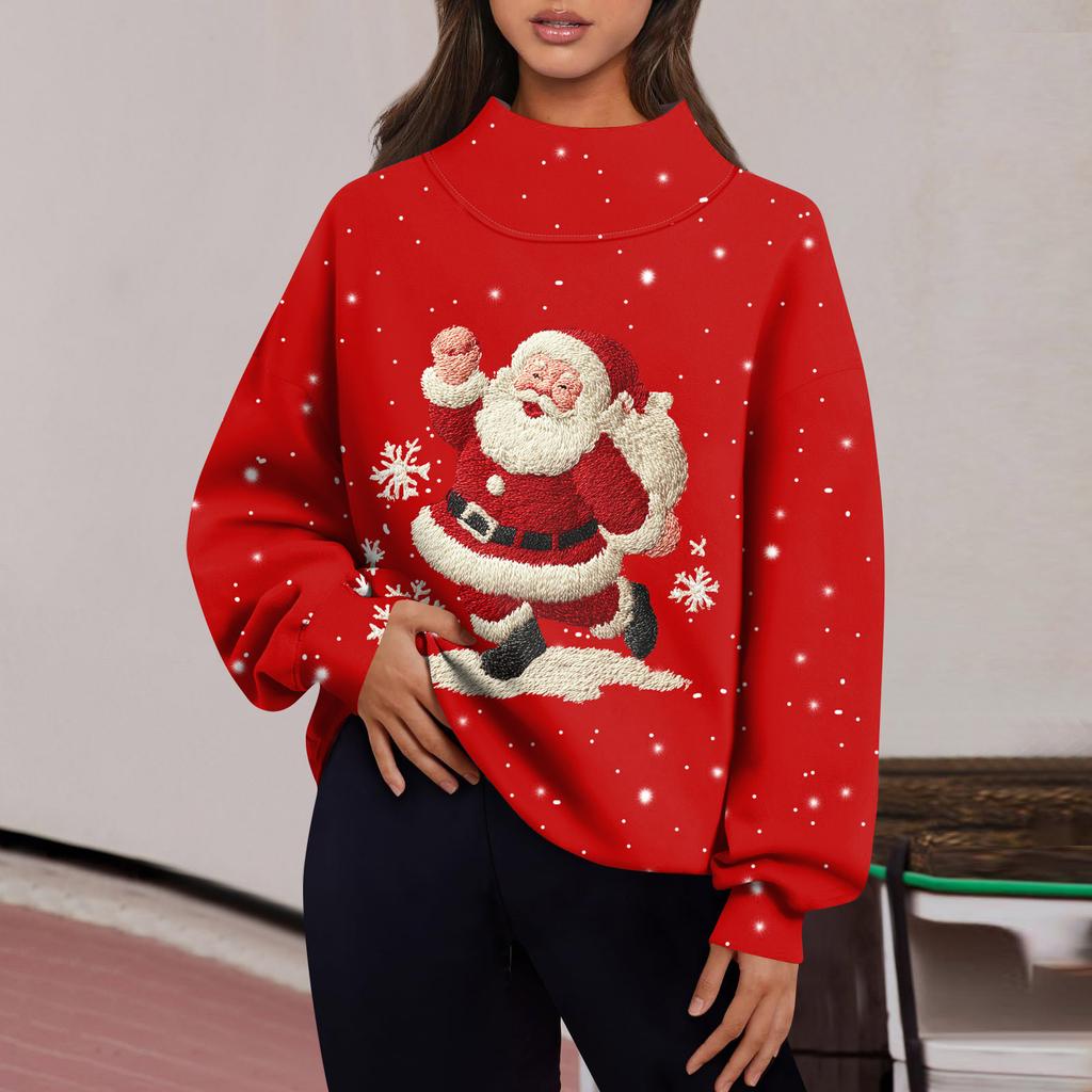 Damen-Sweatshirt, Sportliches Flanell-Sweatshirt, Langarm-Top, Lässiges V-Ausschnitt-Sweatshirt