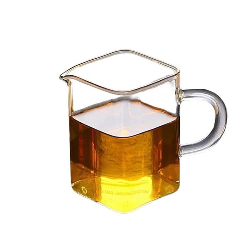 

250ml Square Heat-Resisting Glass Tea Pitcher Fair Mug Tea Ceremony Tea Mug Chahai Coffee Pot Water Jug Milk Pot 250ml