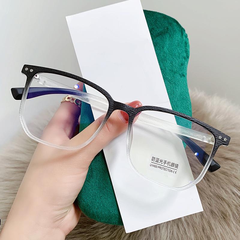 

Ретро Tr90 Wood Grain Dumb Black Frame, очки для близорукости, мужские и женские простые и тонкие очки с защитой от синего света 2109