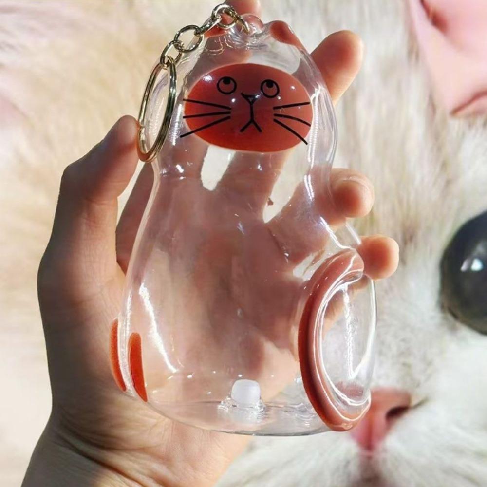 

Big Size Hanging Cat Keychain Pendant Transparent Container DIY Accessories Cat Fur Storage Pendant Bright Link Capsule