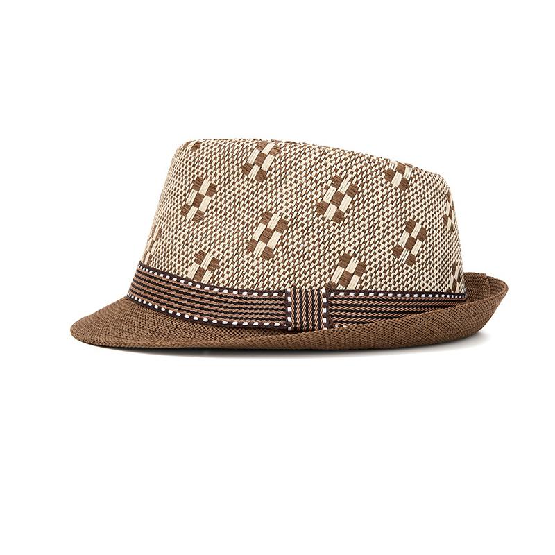 Straw Hat Summer Middle-Aged Men's Small Hat British Jazz Hat Outdoor Sun Protection Sun Hat Beach Hat