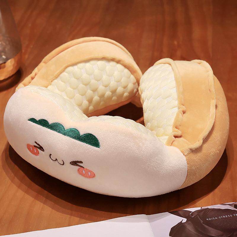 Cute Animal Design U Shaped Pillow Soft Plush Cartoon Travel Neck Cushion For Sleeping