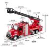 1:32 Modellspielzeug für Baufahrzeuge Druckgusslegierung Auto Drehleiter Feuerwehrauto Tür geöffnet Container-LKW für Jungen Geburtstagsgeschenk