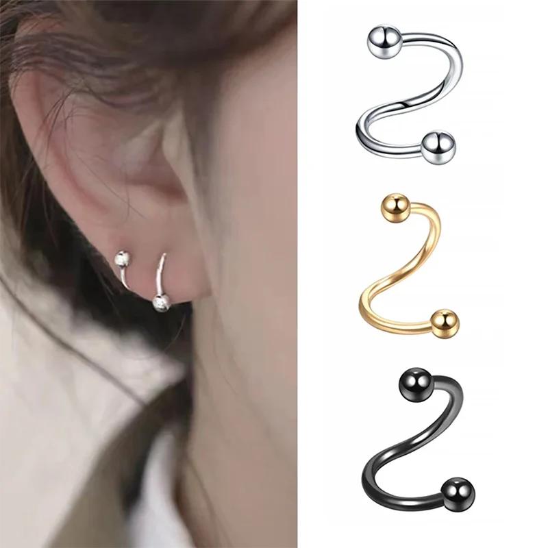 Stainless Steel Nose Ring Piercing Horseshoe Spike Septum Piercing Lip Tragus Helix Piercing Body Piercing Ring Hip Hop "S"