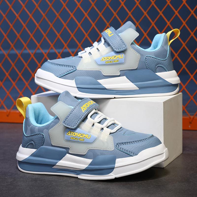 Children's Sports Shoes Spring and Summer New Waterproof Leather Surface Boys Running Shoes Middle and Old Children Fashion Versatile Classmates Girls