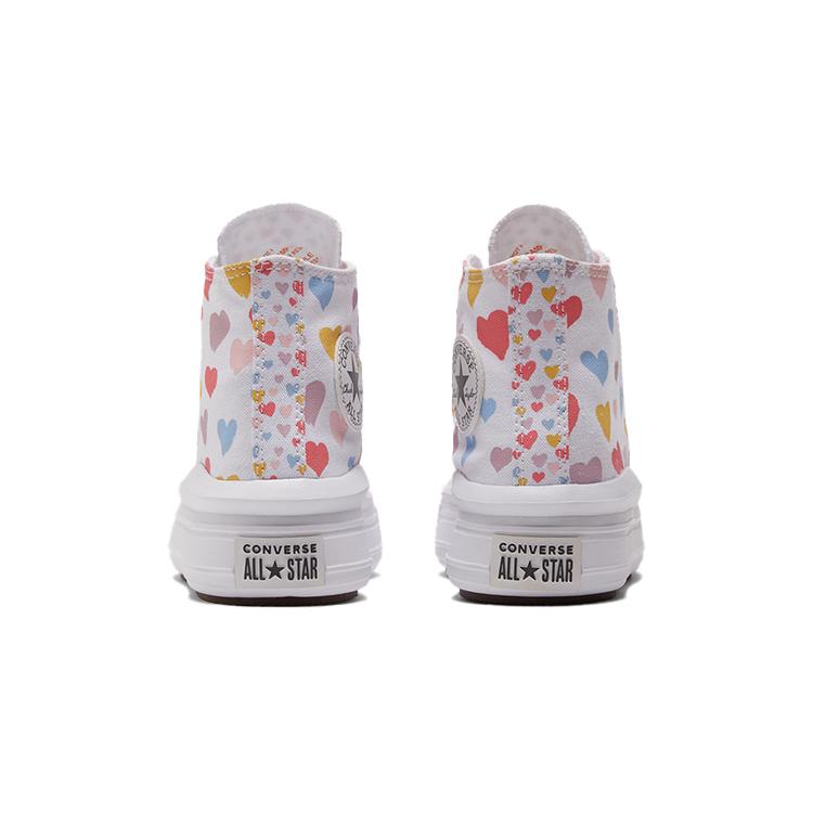 Converse All Star Move High PreSchool 'Always Hearts' (Unisex) White / White / Pink Salt Kids' Canvas Shoes 371590C