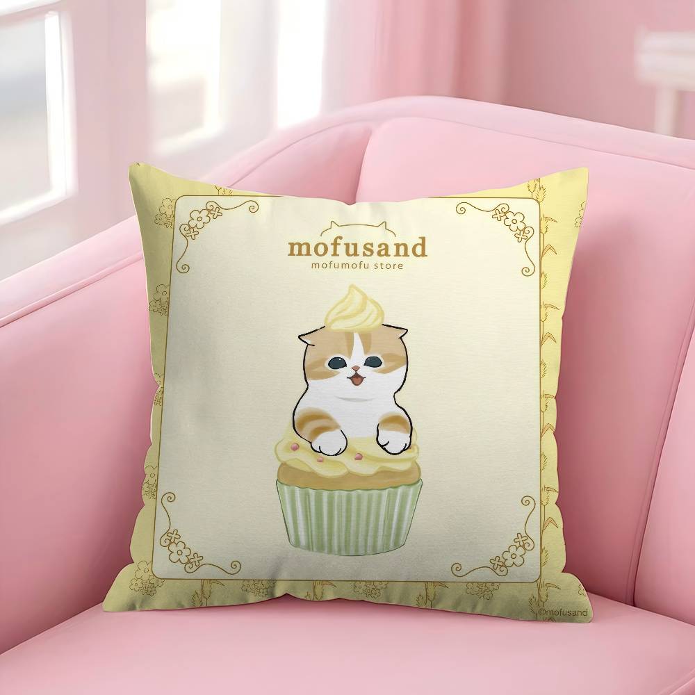 Mofusand Cute Cat Cartoon   Cushion Cover Pillowcase Upholstery Sofa Throw Pillow Home Decor Pillowcas