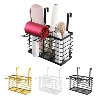 Hair Dryer Holder Organizer Adjustable Height 3-in-1 Wall Mounted Cabinet Door Storage for Hair Dryer Flat Irons Curling Wands