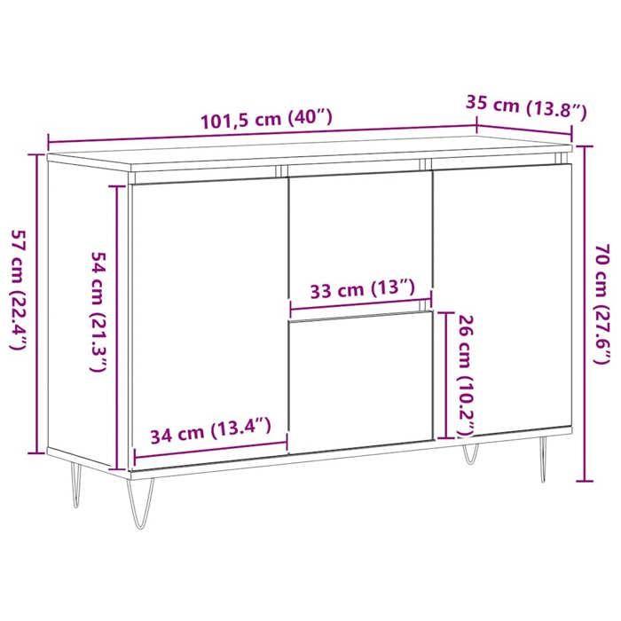 VidaXL Buffet, Armoire Latérale avec Pieds, Meuble de Rangement, Organisateur de Salon Salle de Séjour Intérieur 827207