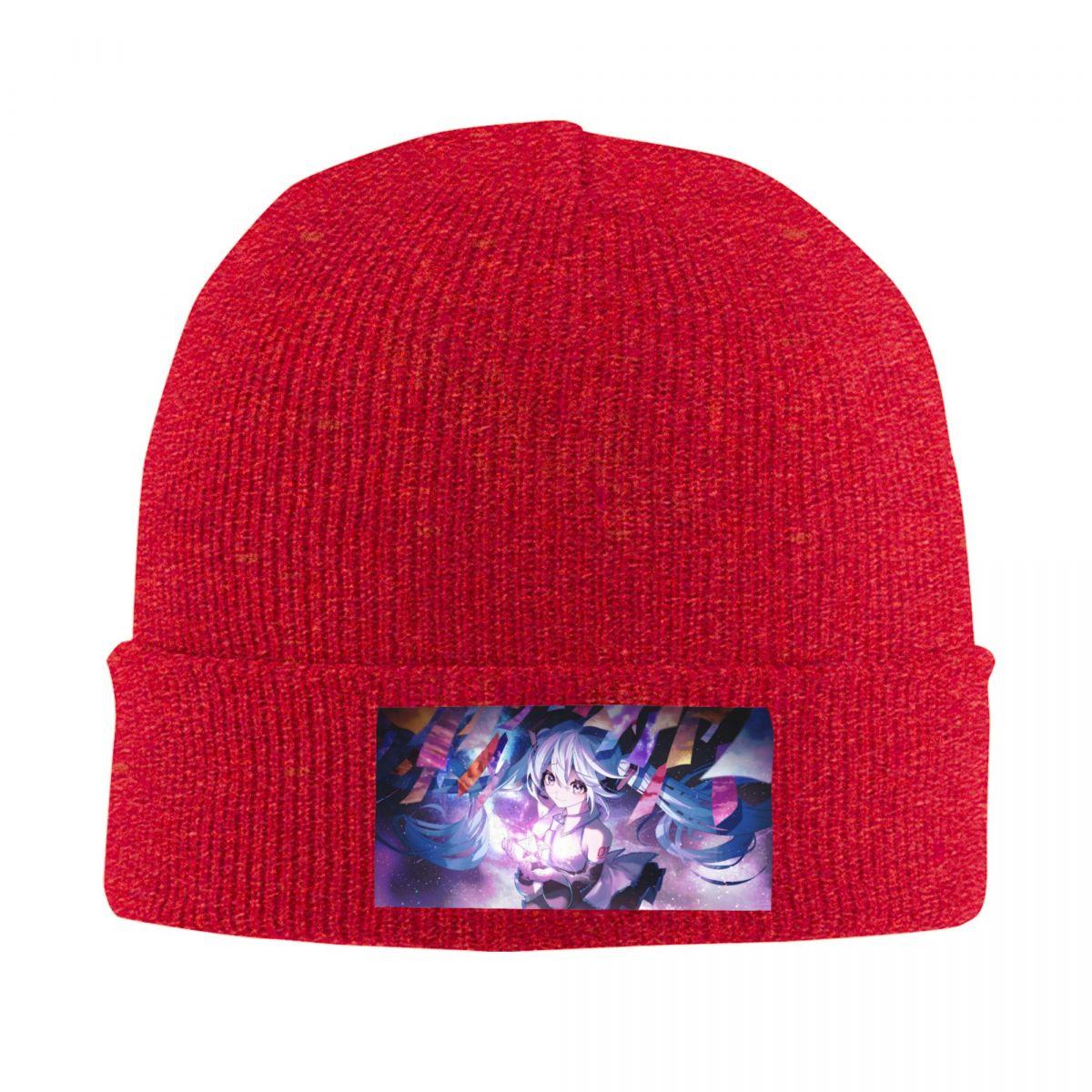 Custom Hatsunes Miku Comic Skullies Beanies Caps Streetwear Winter Warm Women Unisex Knitting Hats Unisex Adult Anime Bonnet Hats One Size