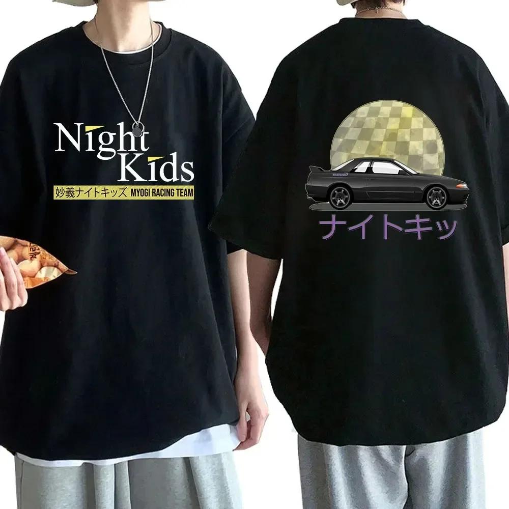 Anime Drift AE86 Initial D Double Sided T Shirt O-Neck Short Sleeves Summer Unisex R34 Skyline GTR JDM Manga T-Shirts 71775