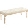 Vintage Wooden Bed End Bench - Cream White