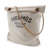 Hermes Alain GM Shoulder Bag Beige Canvas Unisex Used