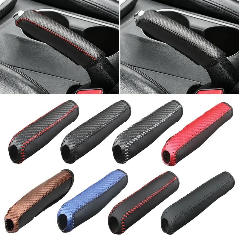 Universal Auto Anti-Skid Hand Brake Cover Car Interior Accessory Microfiber Leather Car Gears Handbrake Cover Protective Sleeve