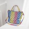 Women's Bucket Bag Rainbow Shoulder Bag Geometric Rhombus Handbag Oblique Span Bag Versatile Fashion Women's Bag