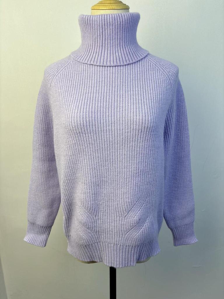 Women's Thick Knitted Turtleneck Sweater - Autumn/Winter Solid Color, Medium-Length, Casual Style.