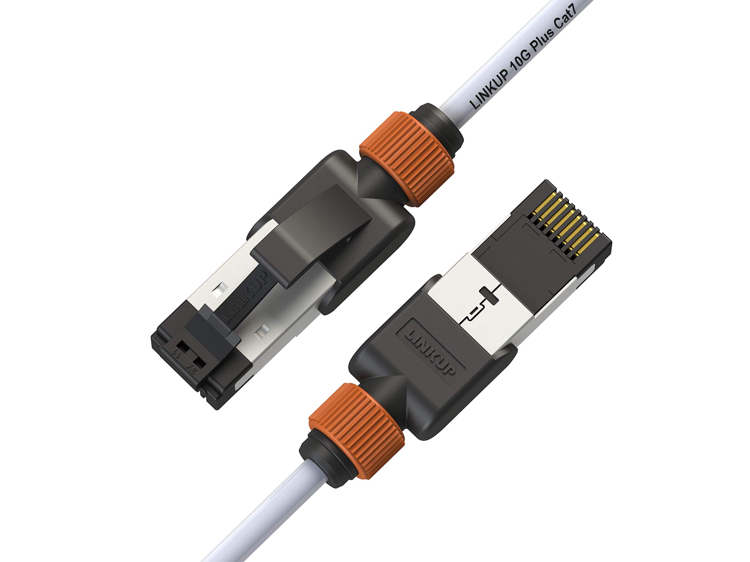 

LINKUP Cat7 LAN Cable of 10 Gigabit RJ45 Connectors with Double Shielded Ethernet for and Internet Category 7 Network Cable Cable 40G 30AWG White