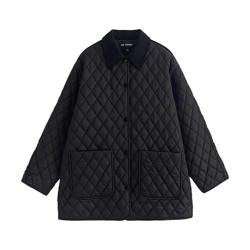 Women's Retro Diamond Quilted Workwear Jacket
