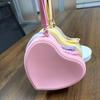 Portable Silicone Coin Purse Heart-shaped Solid Color Small Wrist Wallet Waterproof Zipper Key Lipstick Pouch