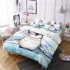 Lovely Little Penguin Comforter Bedding Sets 3D Print Blue 135x200 Bedroom Bed Cover Set For Changjin DeerKangarooOstrich