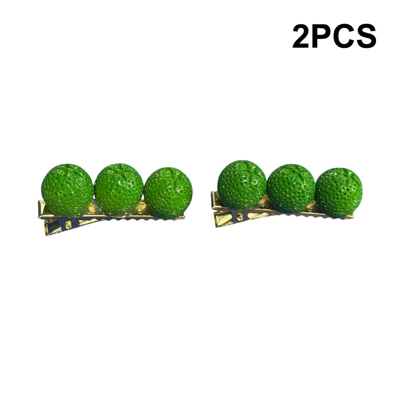 2Pcs Creative Fun Half-Peeled Orange Hairpin Cute Girl Side Clip Japanese Fruit Word Clip Duckbill Clip Net Red Hair Accessories