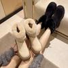 European and American Foreign Trade Large Size Short Tube Velvet Snow Boots Women's Cross-border Hairy Mouth Side Zipper Warm Cotton Shoes