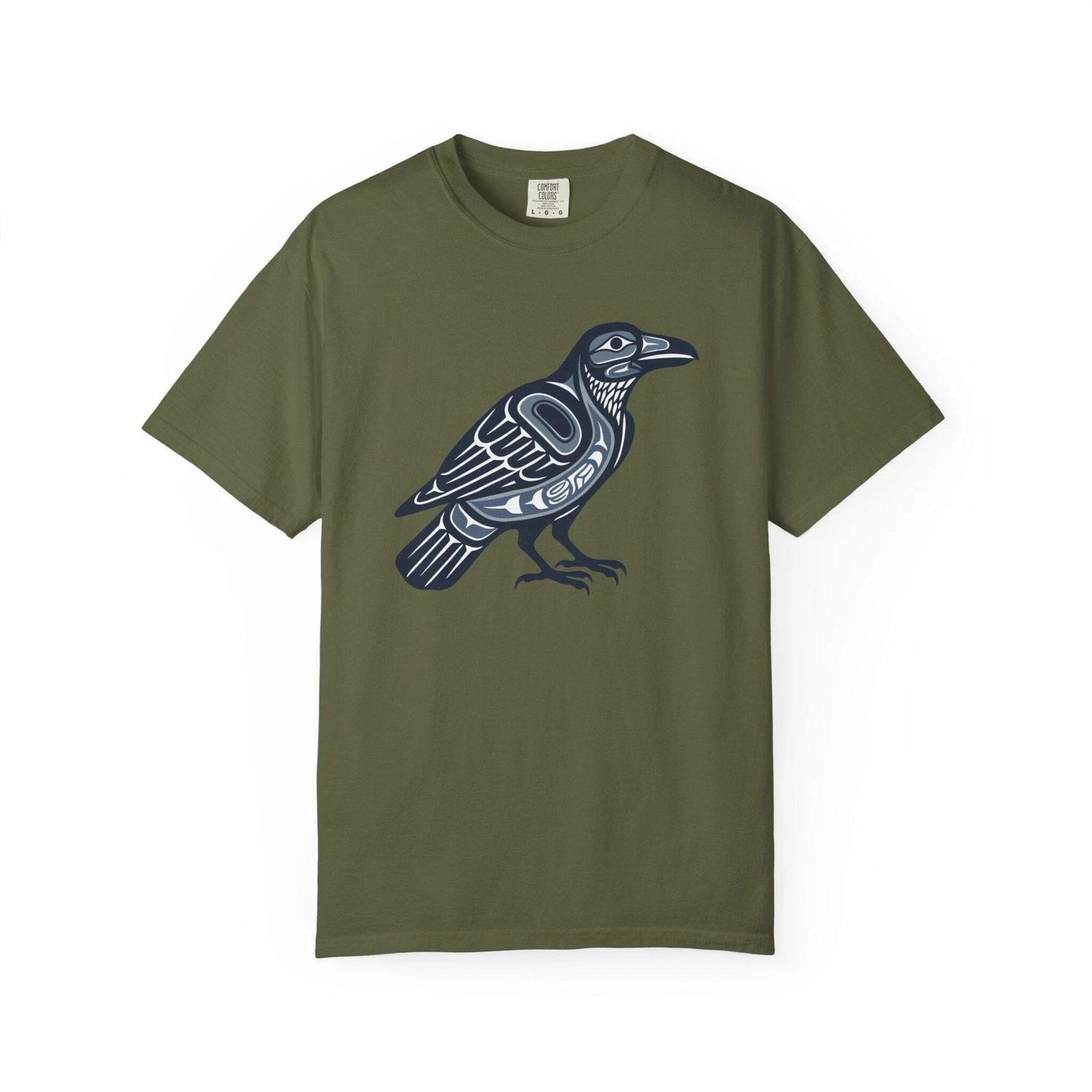 Inuit Inspired Raven Symbol T-Shirt | Indigenous Pacific NW Art Graphic Tee XXXL