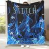 Kawaii S-Stitch Cartoon Flannel Blanket,Ultra Soft Warm Plush Throw for Home Bedroom Bed Sofa Cover Camping Picnic Gift Kids