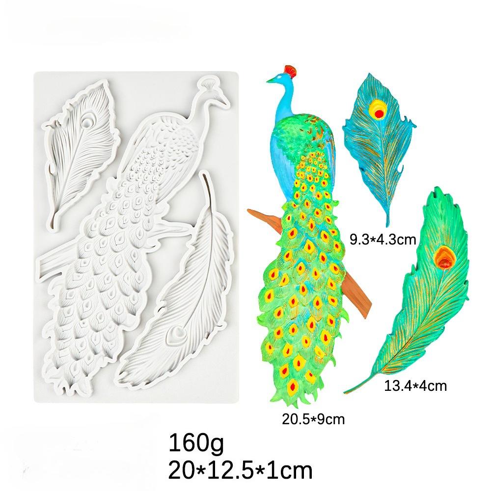 Feather Turtle Maple Back Leaf Peacock Shaped Silicone Mold for Baking Cakes Chocolate and Home Decor Mould