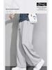 Men's 2025 Gray Loose-Fit Straight-Leg Sweatpants, Wide-Leg Casual Cotton for Spring/Fall