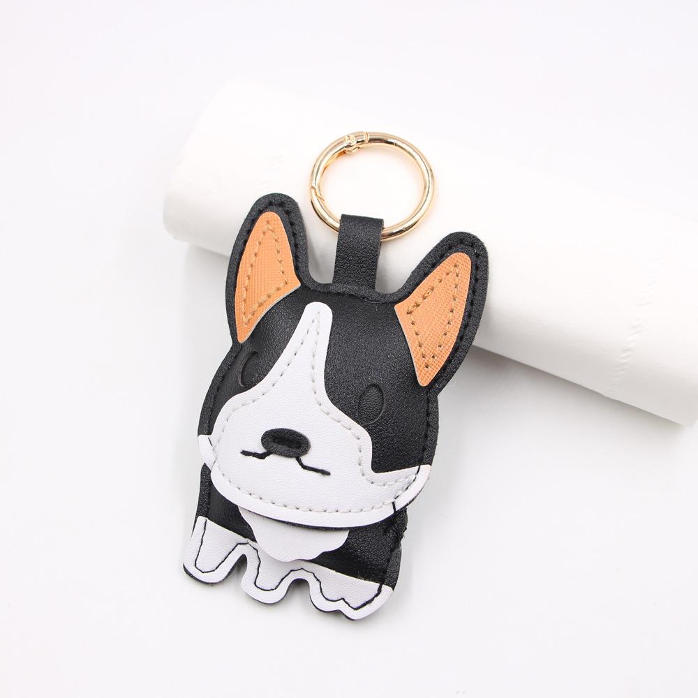 Vintage Puppy Small Keji Leather Pendant Key Chain+cute Cartoon Puppy Leather Gift Car Key Chain