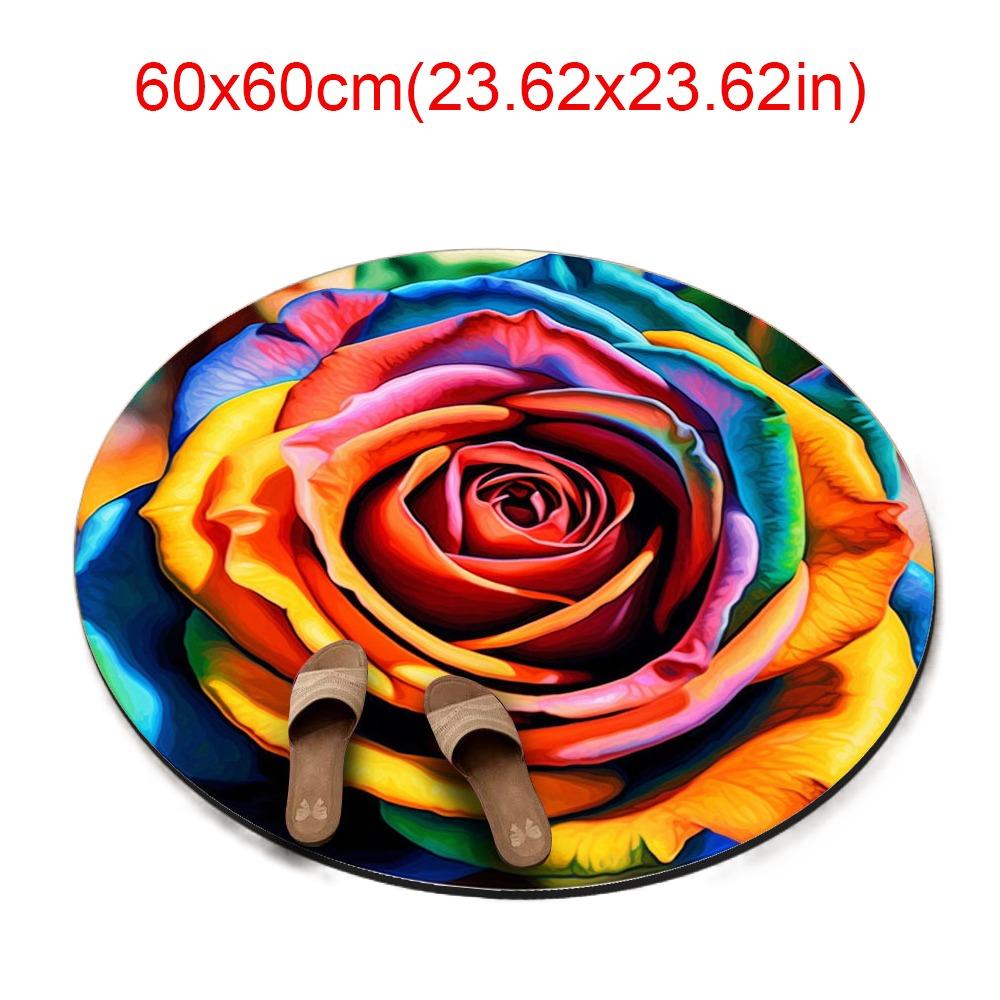 

Портативный ковер в форме цветка, нескользящий, мягкий коврик для пола «Пион», абсорбирующий, 60x60 см, одеяло для гостиной, чайного столика, прикроватный