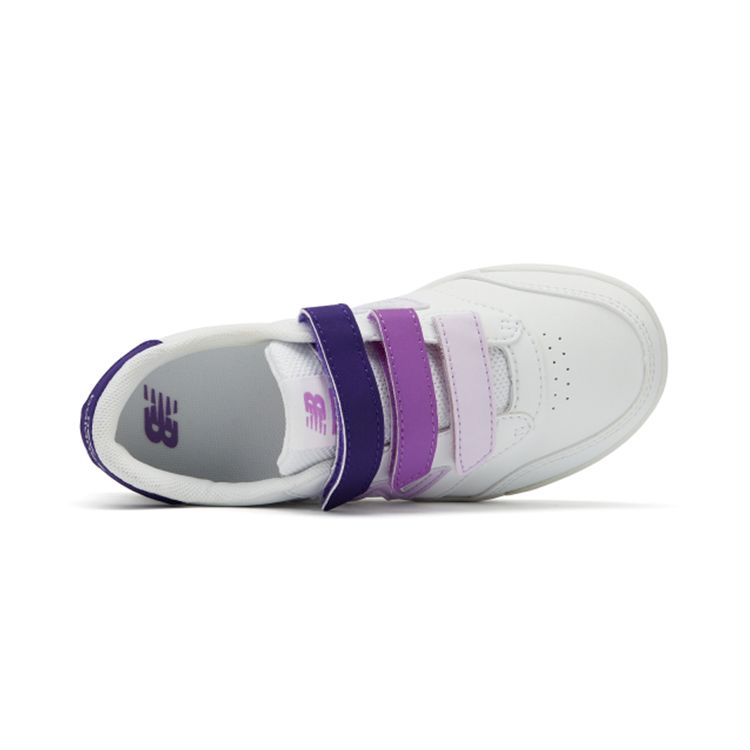New Balance NB CT60 Velcro Casual Breathable Lightweight Low-Top Kids Skate Shoes Kids Sneaker White Purple PVCT60RP
